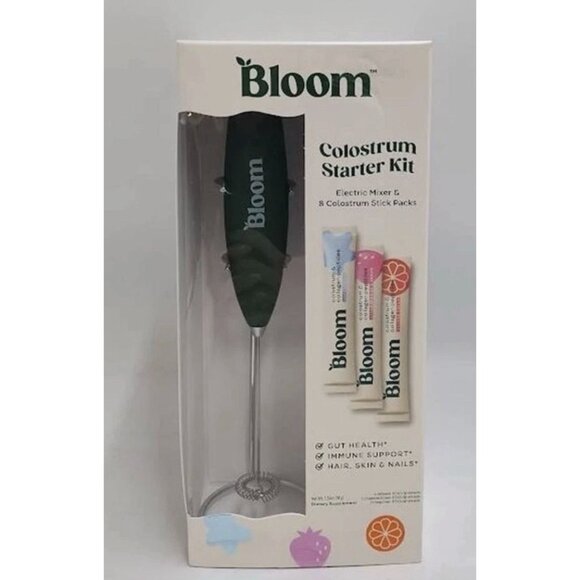 Bloom Colostrum Starter Kit With Electric Mixer & 8 Stick Packs For Gut Health & - Picture 8 of 8